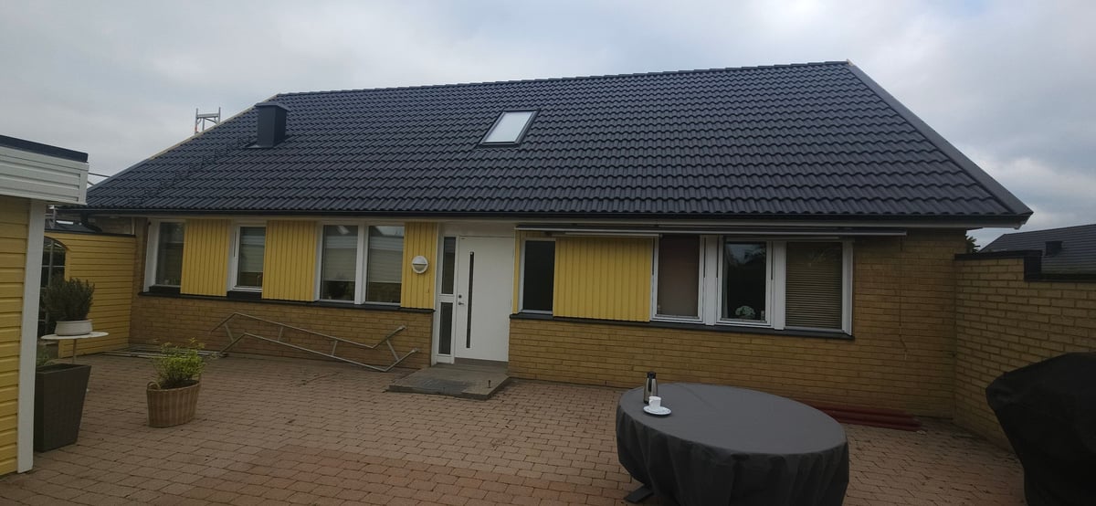 Nytt betongtak efter takbyte i Kävlinge