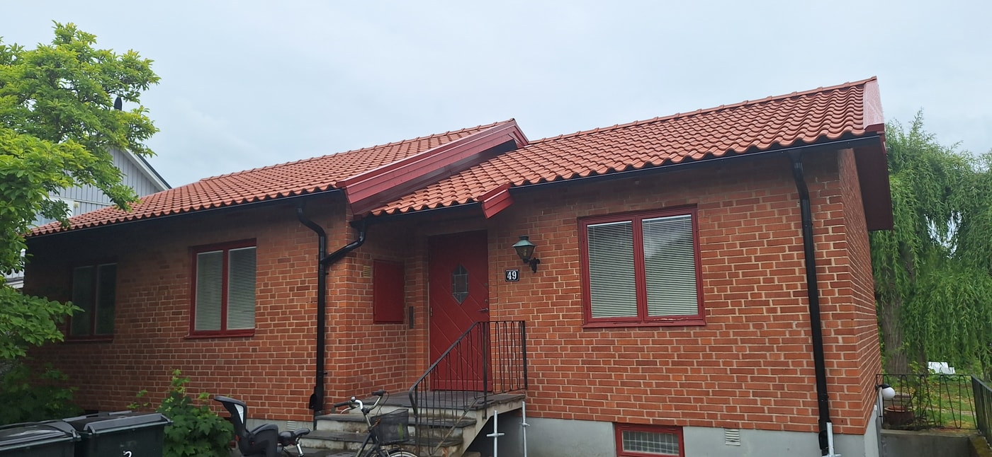 Tegeltak efter renovering i Lund