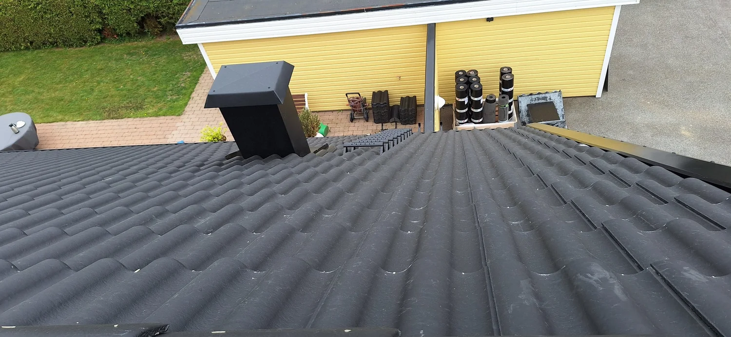 Betongtak ovanifrån efter komplett takbyte