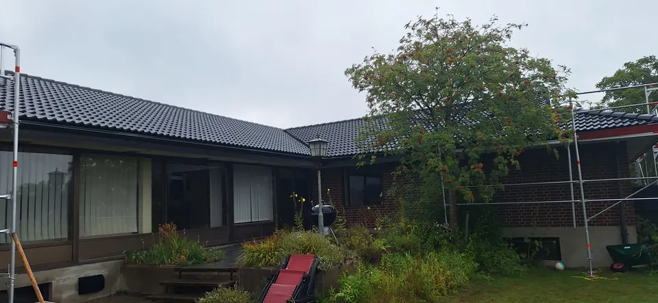 De nya pannorna över takvinkeln, villa i Lund