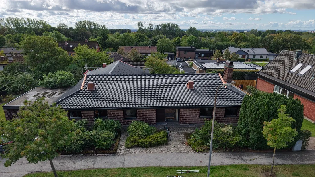 Nytt betongtak efter takbyte i Lund, dr&ouml;narvy