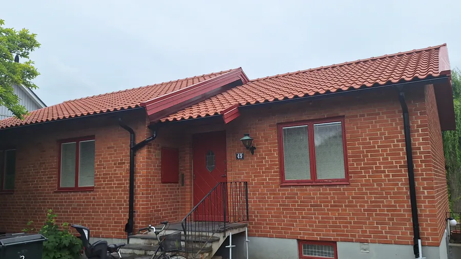 Tegeltak efter renovering i Lund